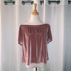 Velvet off the shoulder top - Abercrombie